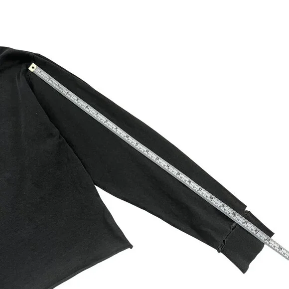 Joah Brown Mock Neck Cropped Long Sleeve Shirt Gray S / M Distressed Minimalist - Picture 8 of 8